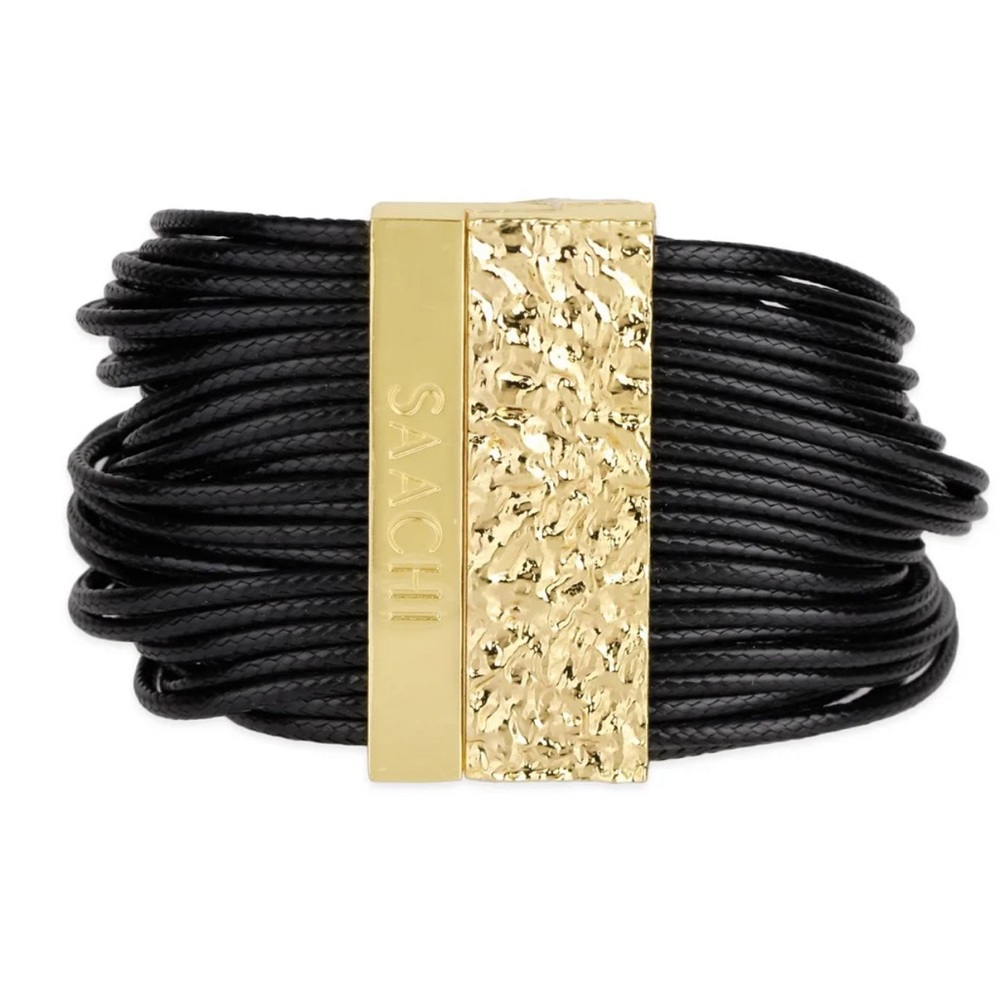 Saachi Black Magnetic Cuff Bracelet